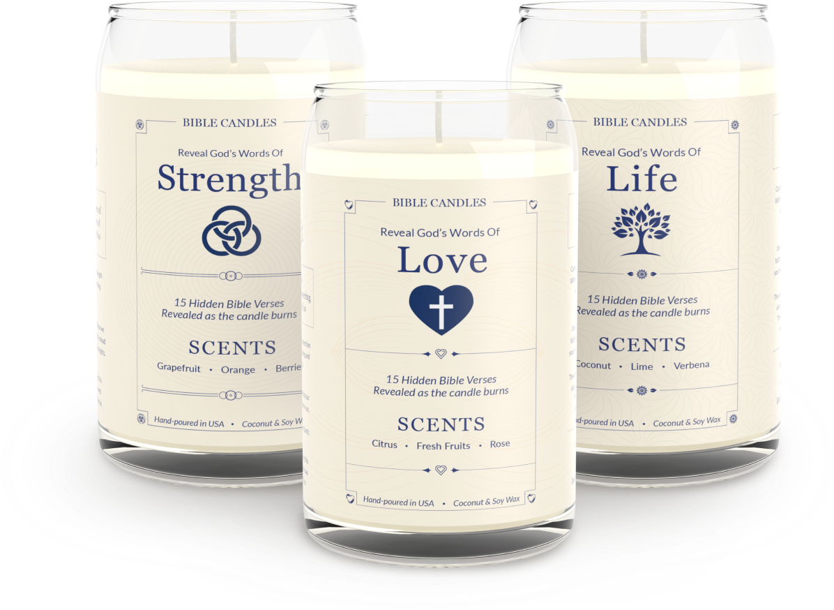 Bible Candles - Scented Soy Candles Inspired by Bible Verses - A Spiritual Experience with Natural Fragrances.